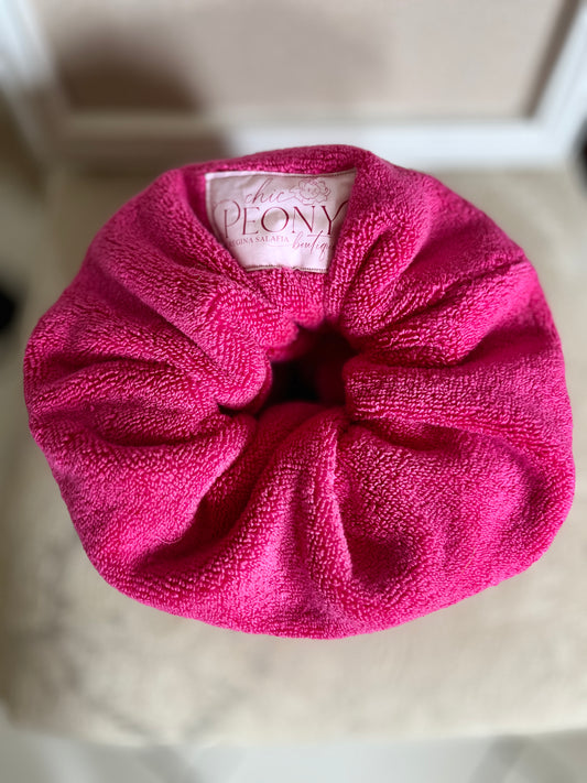 Enormous Plush Towel Scrunchies in Pink