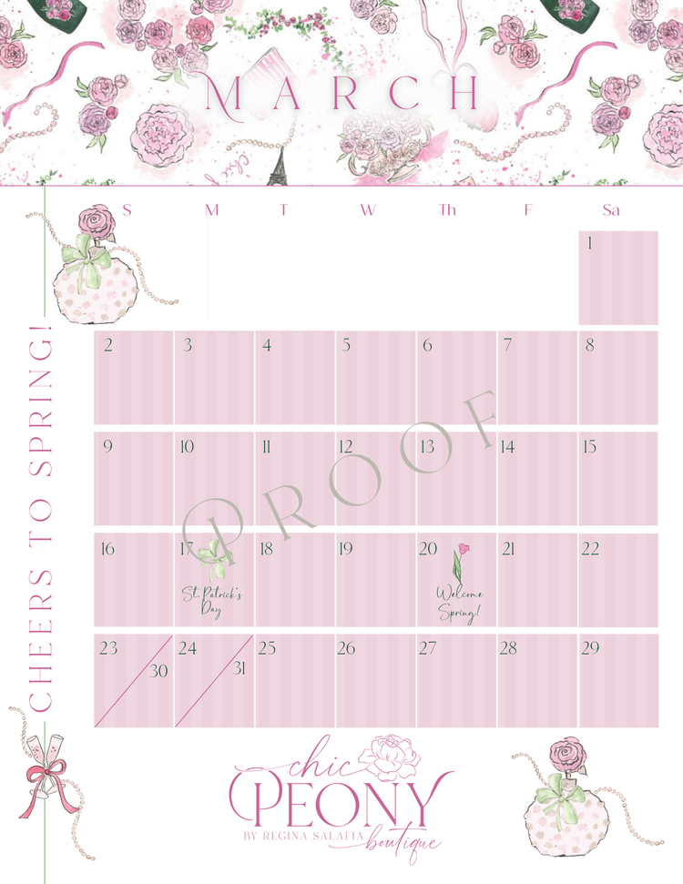 PRE-ORDER: 2025 Chic Peony Holiday Desk Calendar with Stand