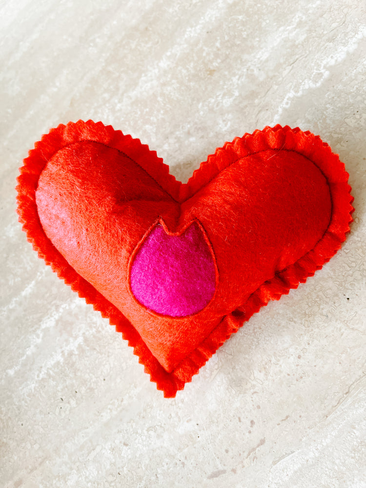 Heart Shaped Cat Toy Filled with Polyfil & Organic Catnip for Your Beloved Pet