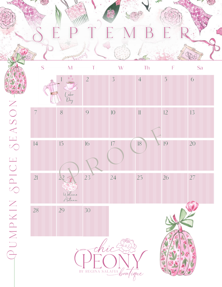 PRE-ORDER: 2025 Chic Peony Holiday Desk Calendar with Stand