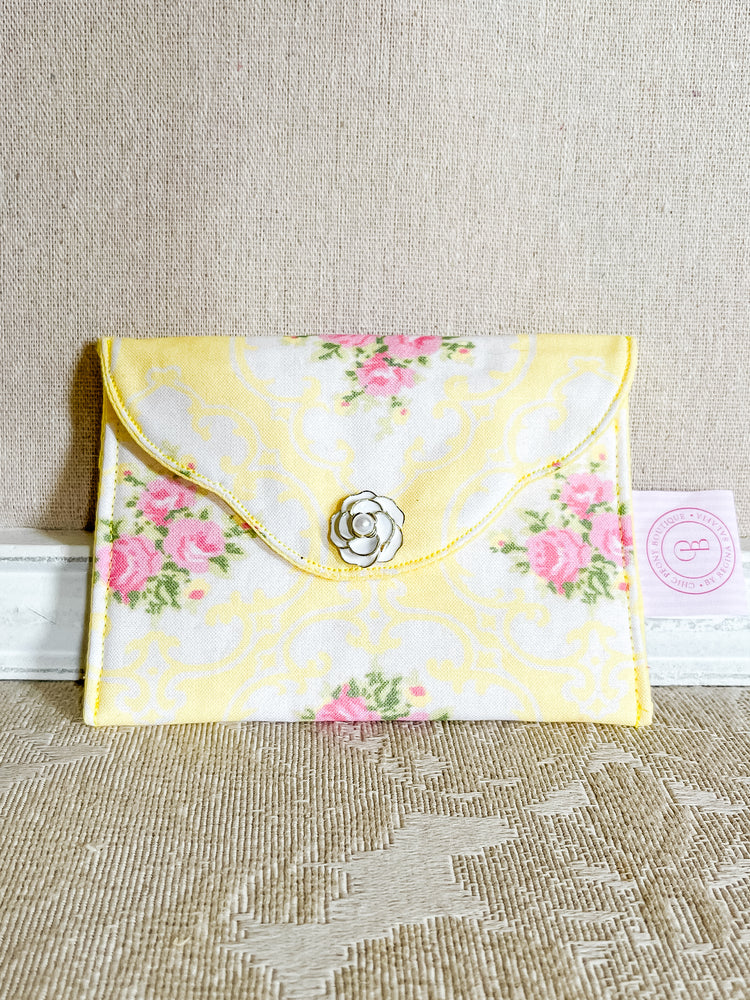 Yellow Floral Executive Business Card Holder Clutch