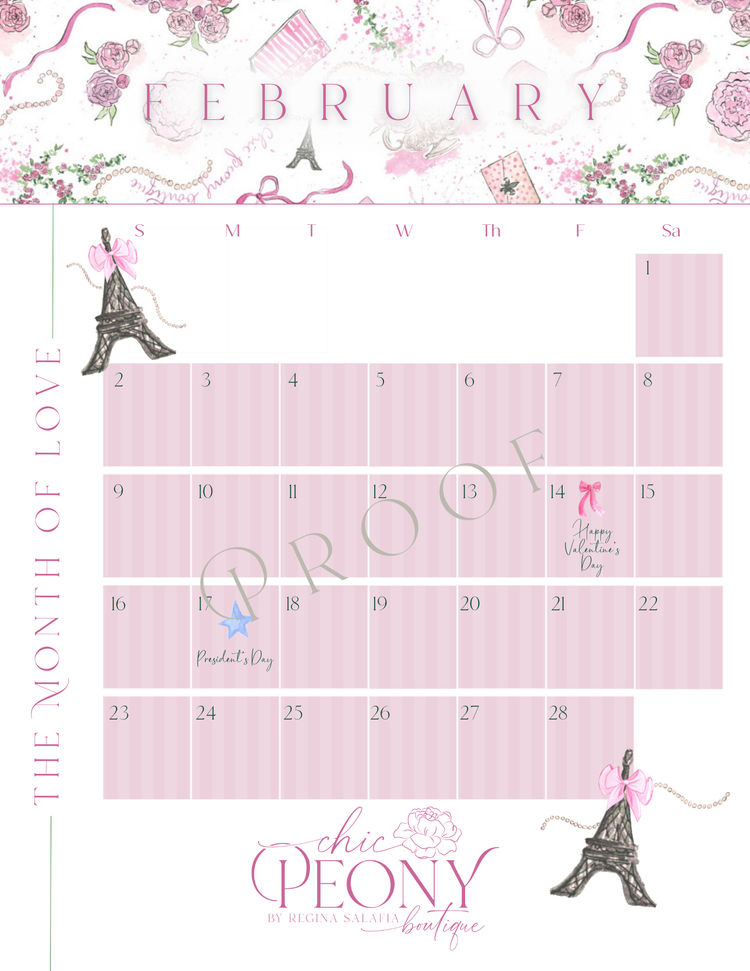 PRE-ORDER: 2025 Chic Peony Holiday Desk Calendar with Stand