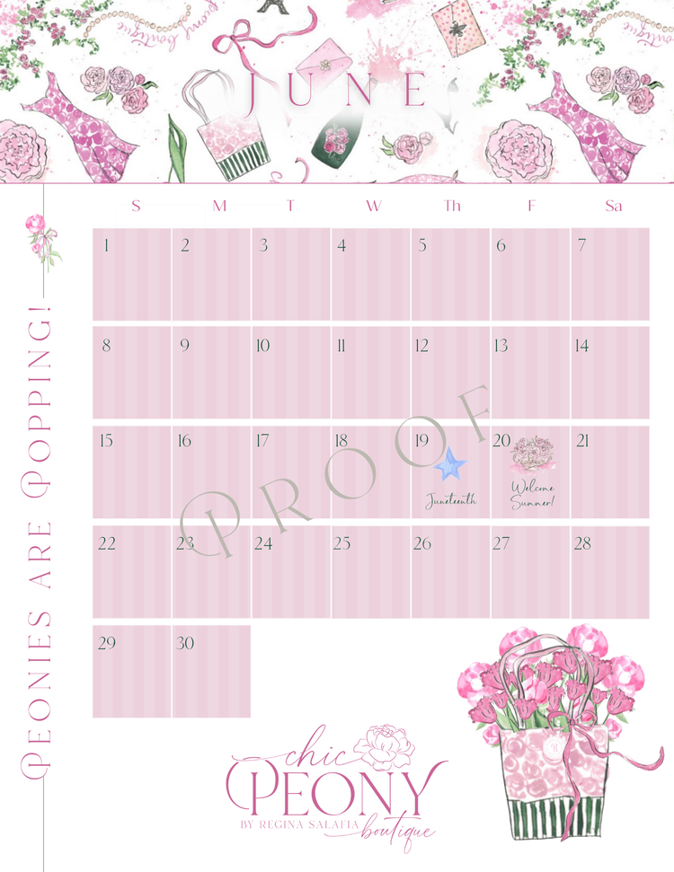 PRE-ORDER: 2025 Chic Peony Holiday Desk Calendar with Stand