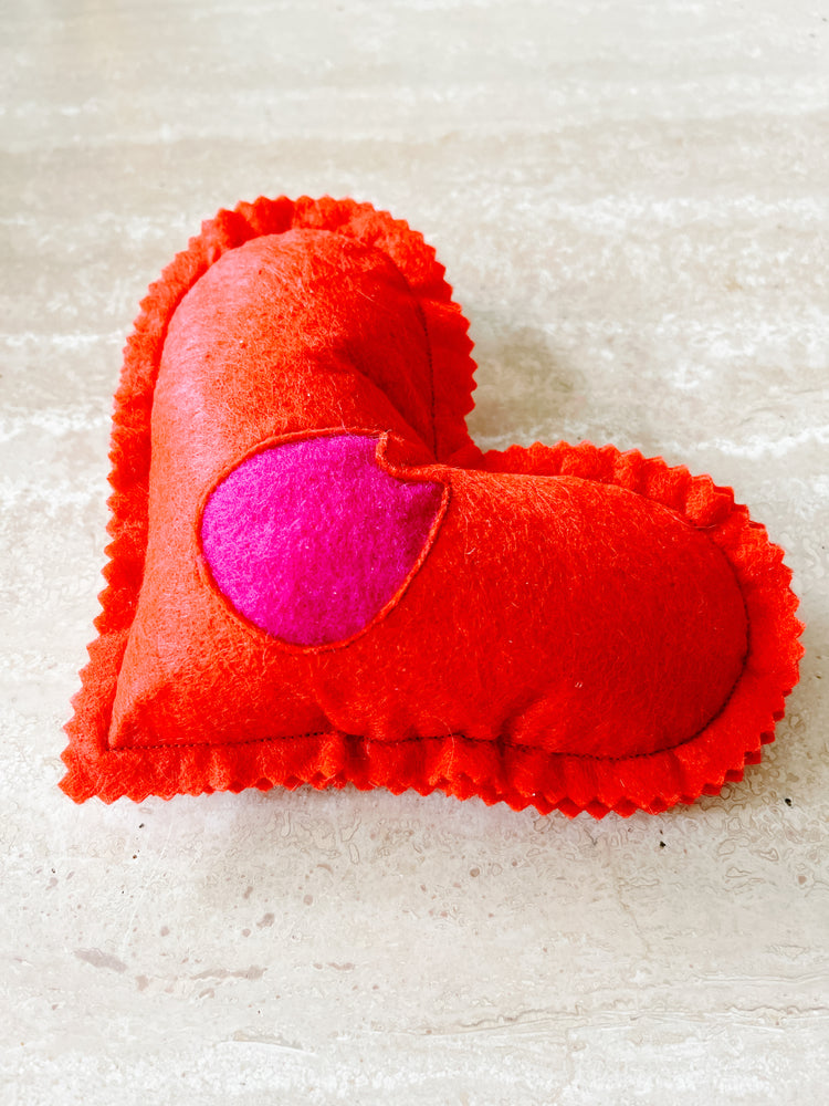 Heart Shaped Cat Toy Filled with Polyfil & Organic Catnip for Your Beloved Pet