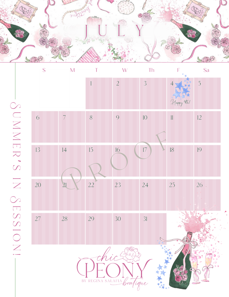 PRE-ORDER: 2025 Chic Peony Holiday Desk Calendar with Stand