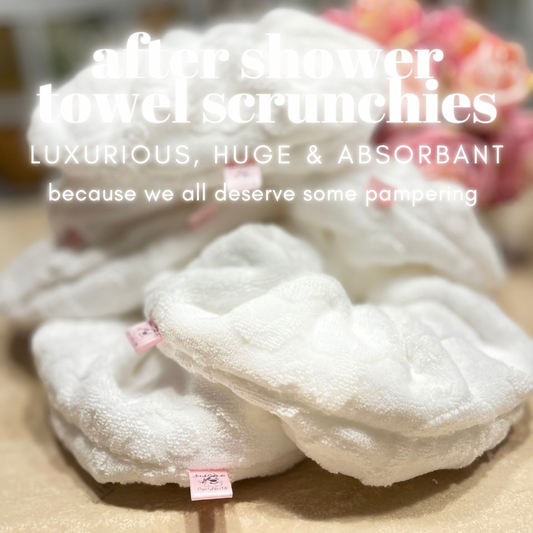 Enormous Plush Towel Scrunchies in White